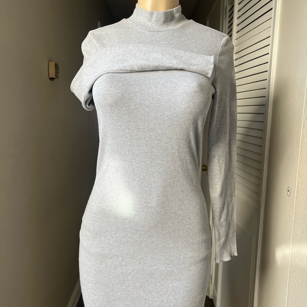 Abercrombie & Fitch Heather Gray Long Sleeve Dress - Picture 4 of 11
